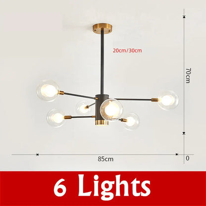 DecorBites™ Glass Ball Chandelier Modern Spotlight Pendant Lamp Lighting