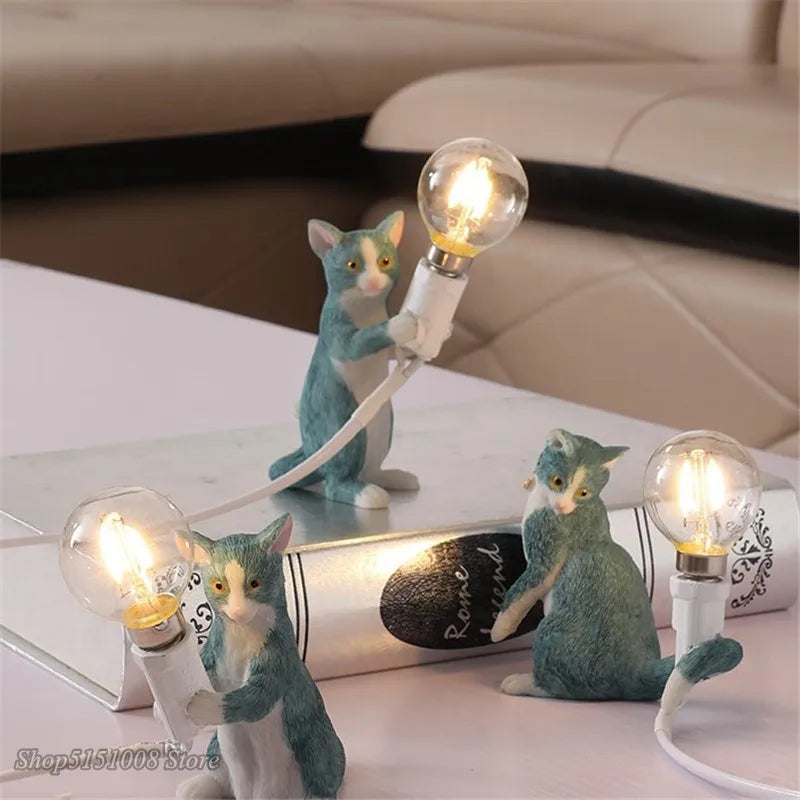 DecorBites™ Cat Resin Table Lamp for Children's Bedroom and Home Decor