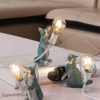 DecorBites™ Cat Resin Table Lamp for Children's Bedroom and Home Decor
