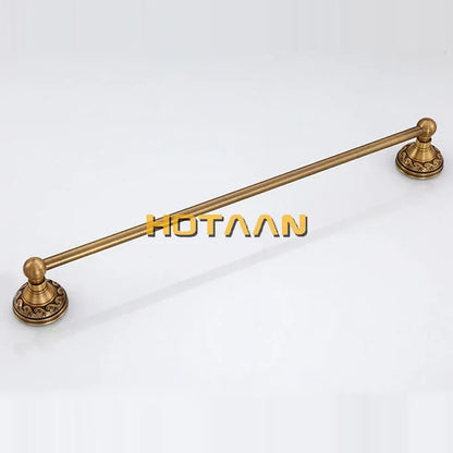 DecorBites™ Antique Brass Towel Holder Single Bar 30-60cm, Solid Aluminium Towel Rack