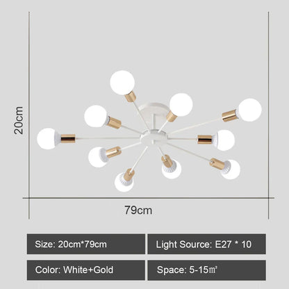 DecorBites™ LED Metal Chandeliers for Living Room - Stylish Ceiling Light for Home Decor