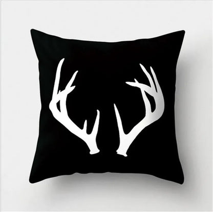 DecorBites™ Black White Flocking Pillowcase 45*45cm Fashion Living Room Sofa Cushion