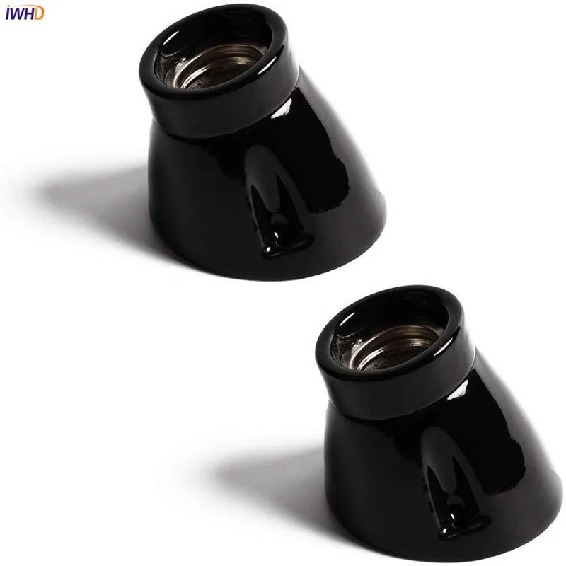 DecorBites™ Ceramic E27 Lamp Holder Socket Fitting Vintage Base for Table Light