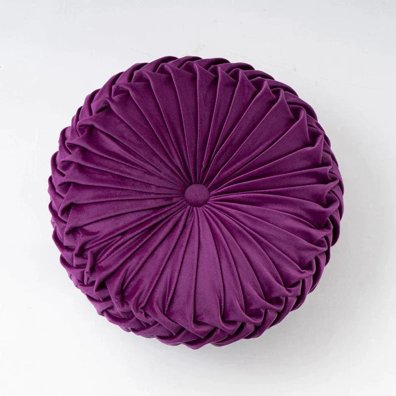 DecorBites™ 3D Pumpkin Vehicle Wheel Round Velvet Throw Pillow for Couch Decor