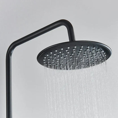 DecorBites™ Black Thermostatic Shower Faucet Set Chrome Wall Mount Rainfall Mixer Tap