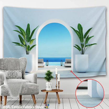 DecorBites™ Ancient Architecture Tapestry Wall Hanging Home Decor Cloth