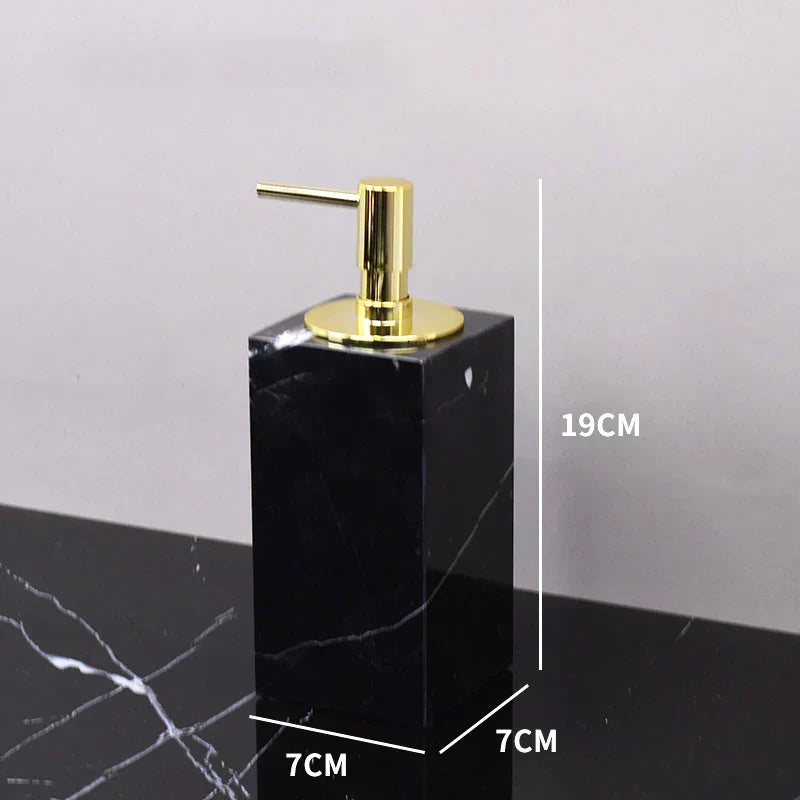 DecorBites™ Black Marquina Marble Bathroom Set cue.opti