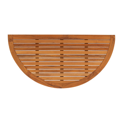 Oiled Half Moon Teak Shower and Bath Mat 39" x 20"