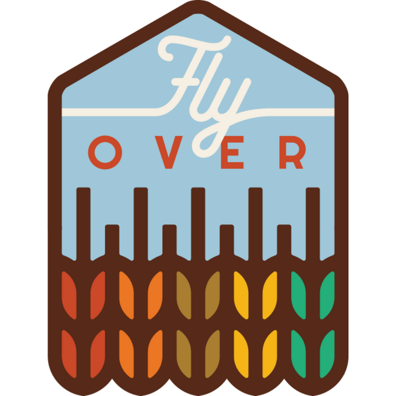 Fly Over State Weather Resistant Sticker | HEARTlandia