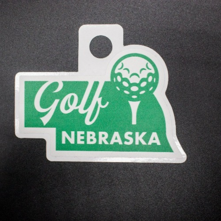 Golf Nebraska Weather Resistant Sticker | HEARTlandia