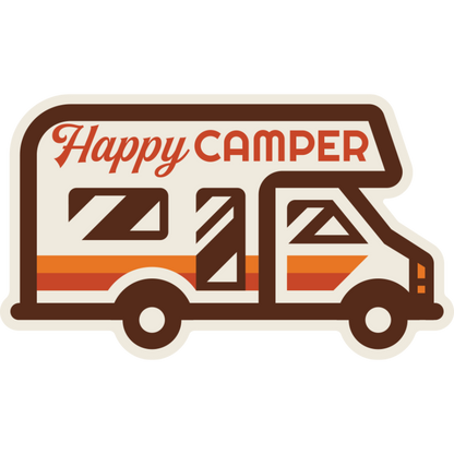 Happy Camper Weather Resistant Sticker | HEARTlandia