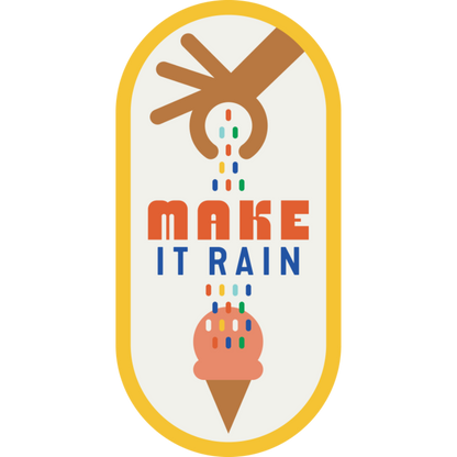 Make It Rain Ice Cream Cone Weather Resistant Sticker | HEARTlandia