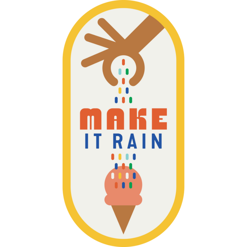 Make It Rain Ice Cream Cone Weather Resistant Sticker | HEARTlandia