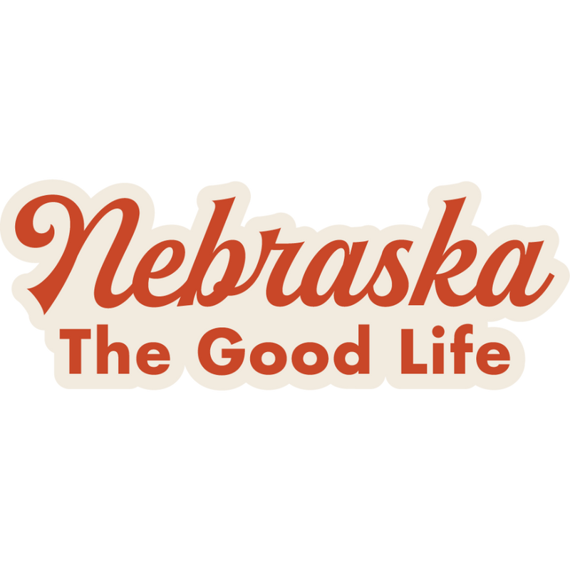 Nebraska - The Good Life Weather Resistant Sticker | HEARTlandia