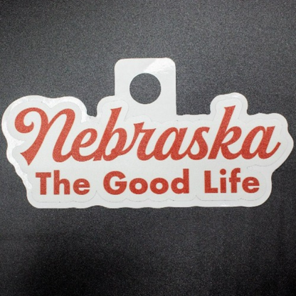 Nebraska - The Good Life Weather Resistant Sticker | HEARTlandia