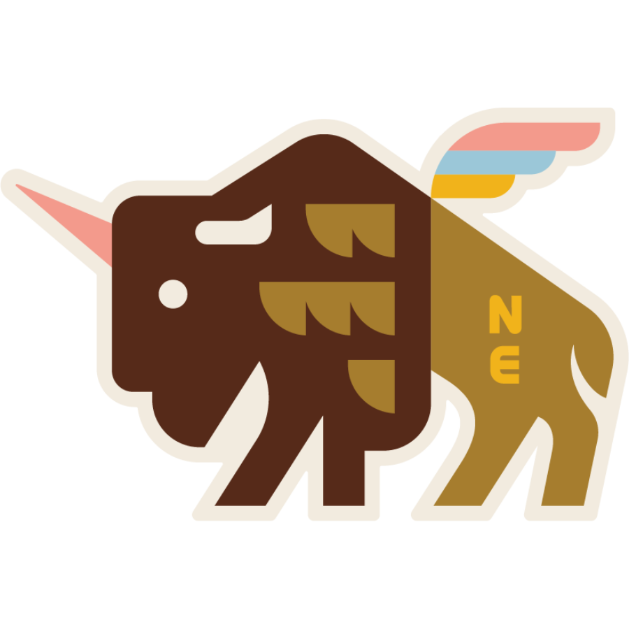 UniBuff Nebraska Unicorn & Buffalo Weather Resistant Sticker | HEARTlandia