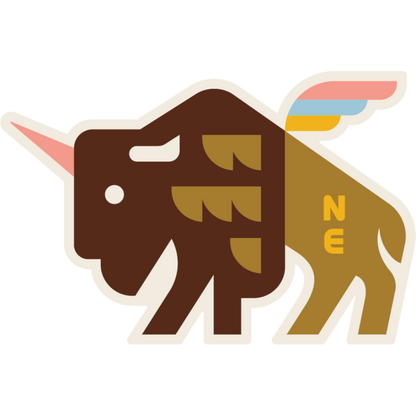 UniBuff Nebraska Unicorn & Buffalo Weather Resistant Sticker | HEARTlandia