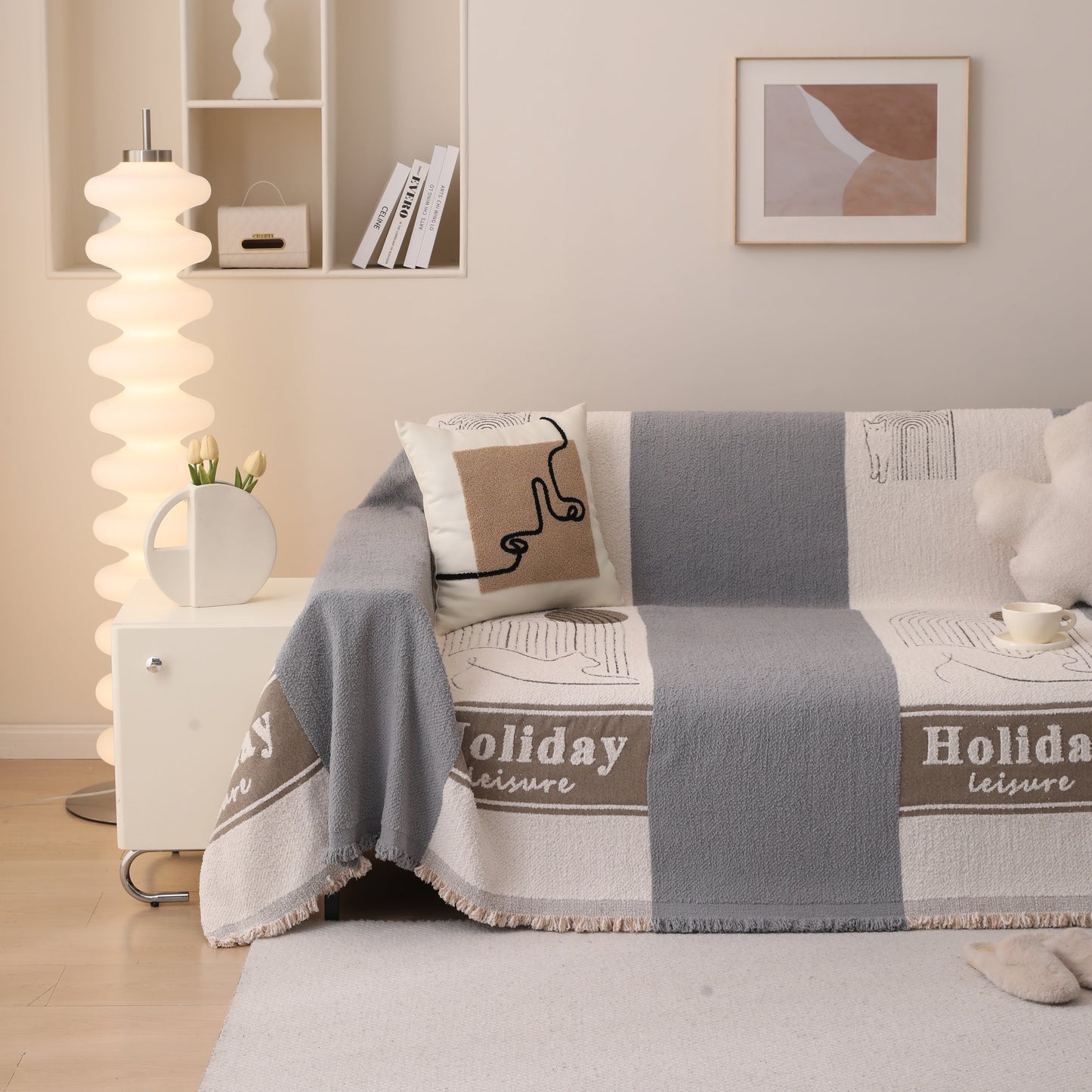 Luxury Cozy Cotton Sofa Blanket Cover Furniture Slipcovers for Most Shape Sofas