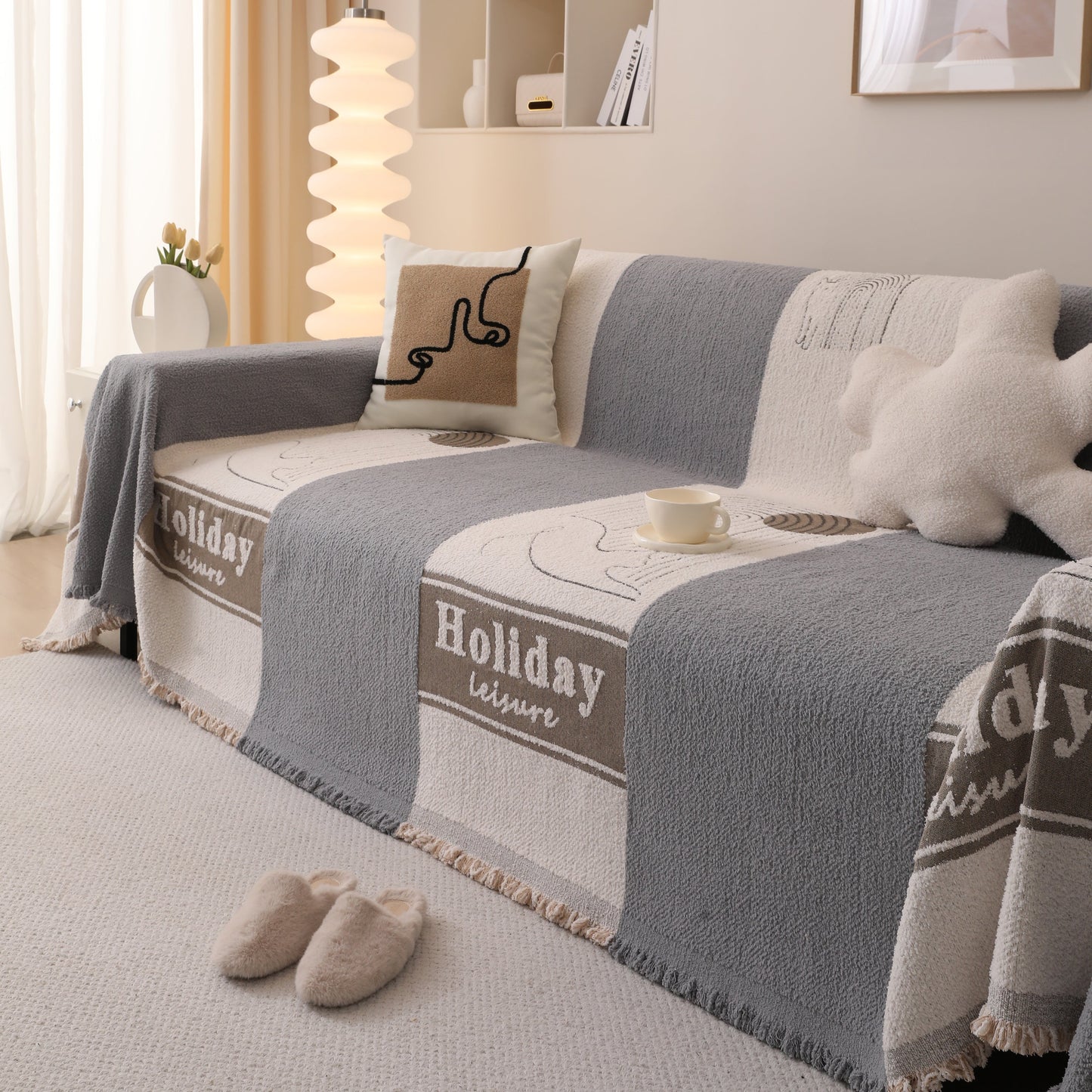 Luxury Cozy Cotton Sofa Blanket Cover Furniture Slipcovers for Most Shape Sofas