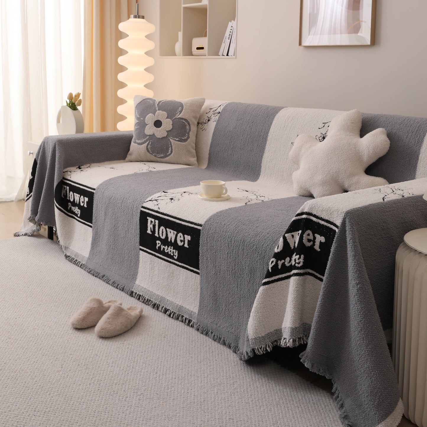 Luxury Cozy Cotton Sofa Blanket Cover Furniture Slipcovers for Most Shape Sofas