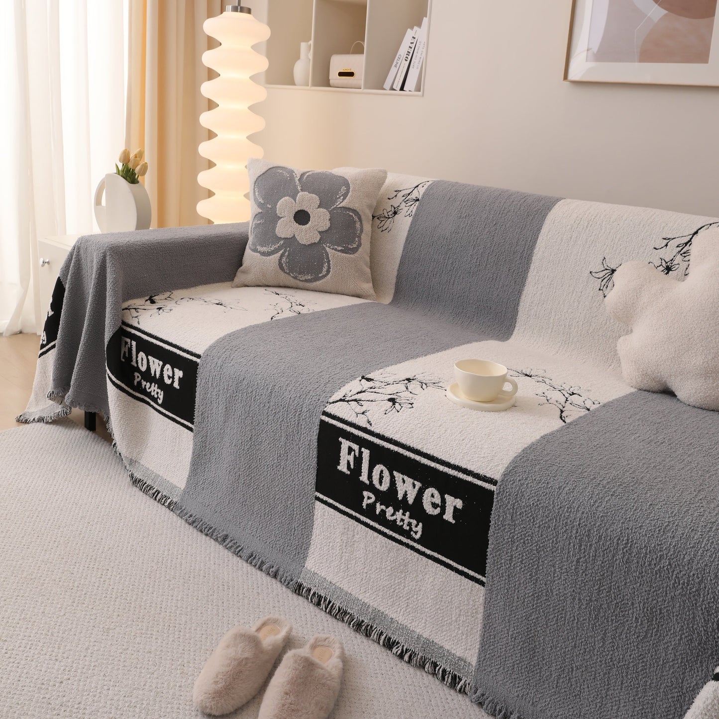 Luxury Cozy Cotton Sofa Blanket Cover Furniture Slipcovers for Most Shape Sofas