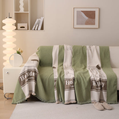 Luxury Cozy Cotton Sofa Blanket Cover Furniture Slipcovers for Most Shape Sofas