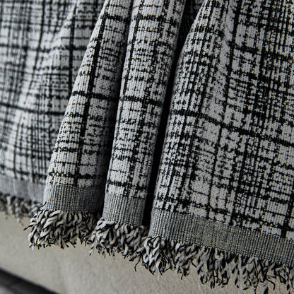 Textured Plaid Couch Throw Cover, Modern Decorative Sectional Furniture Covers