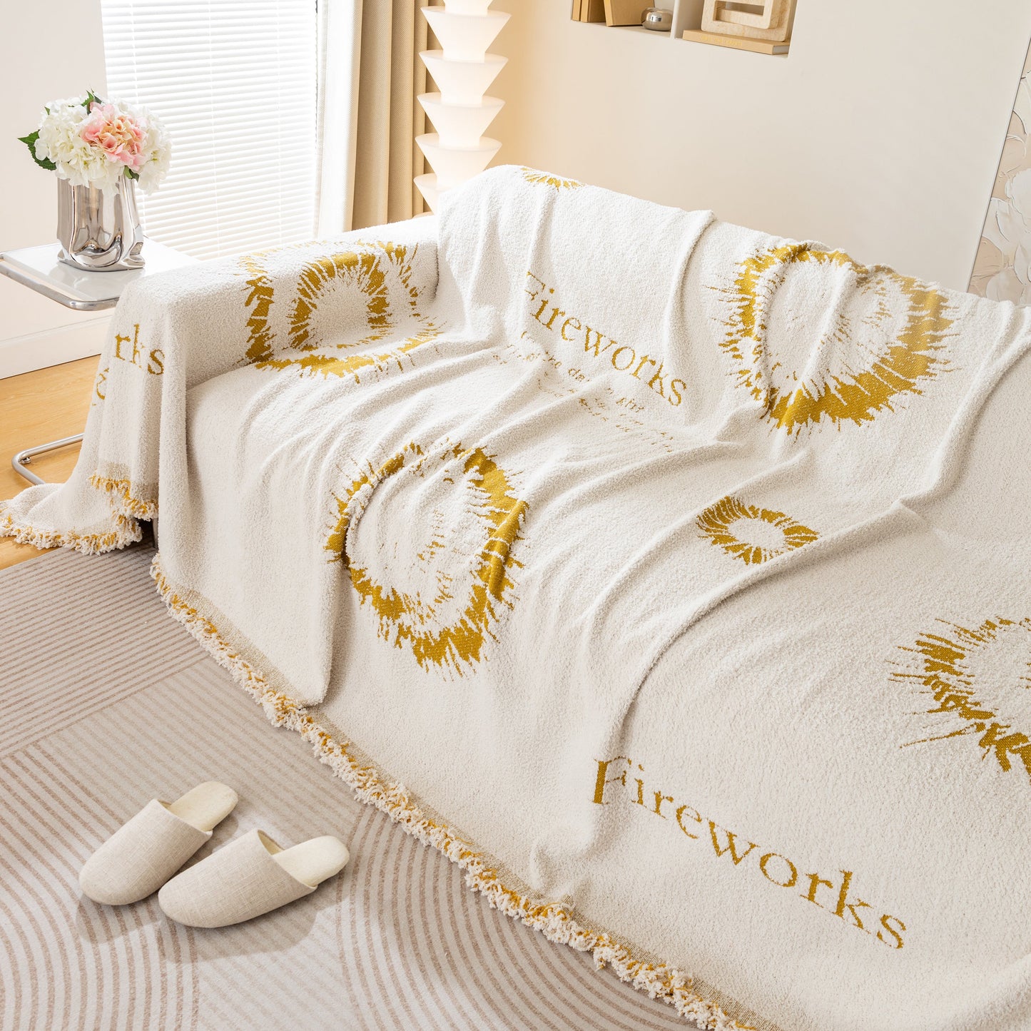 Fireworks Reversible Couch Cover Blankets Furniture Covers Washable Sectional Couch Covers