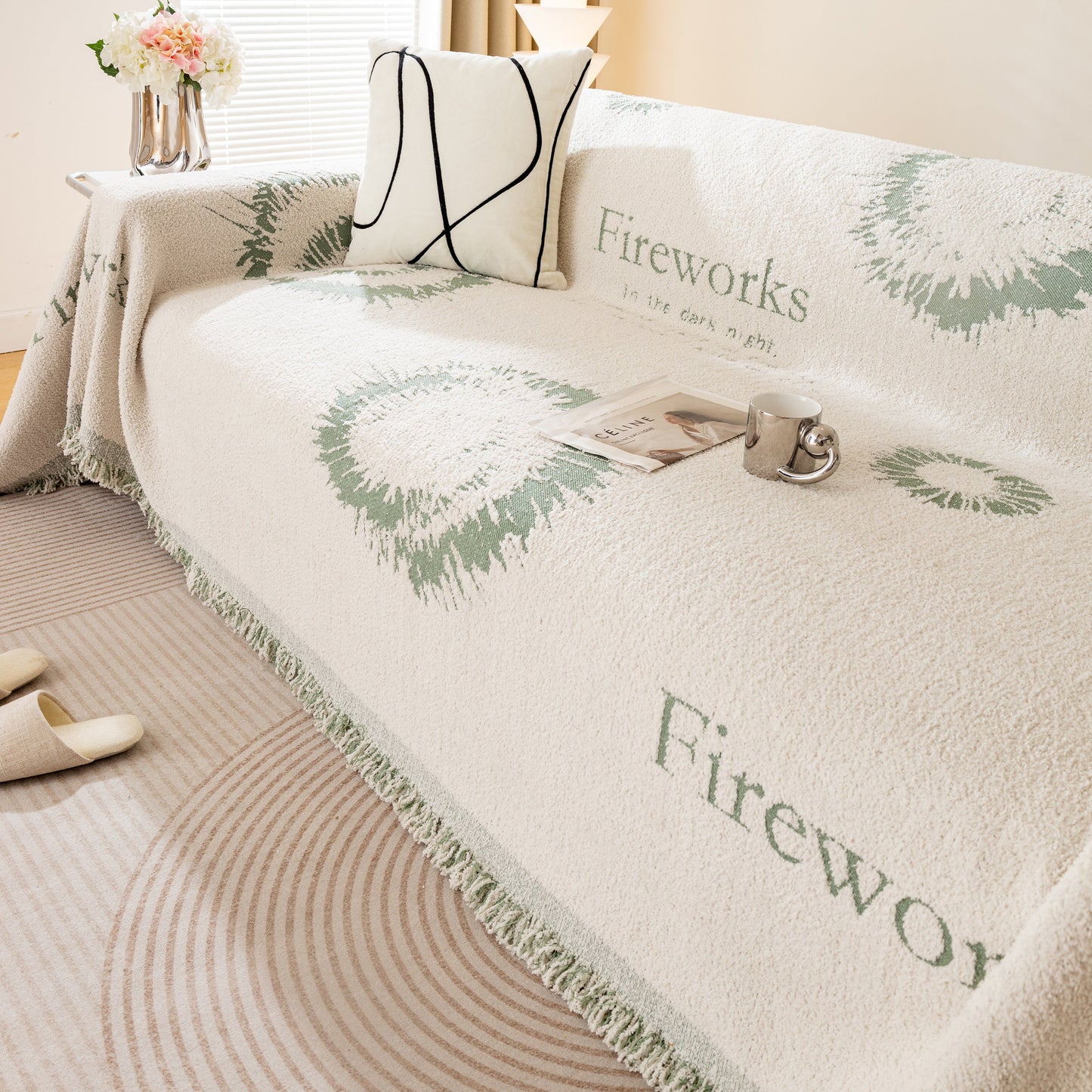 Fireworks Reversible Couch Cover Blankets Furniture Covers Washable Sectional Couch Covers