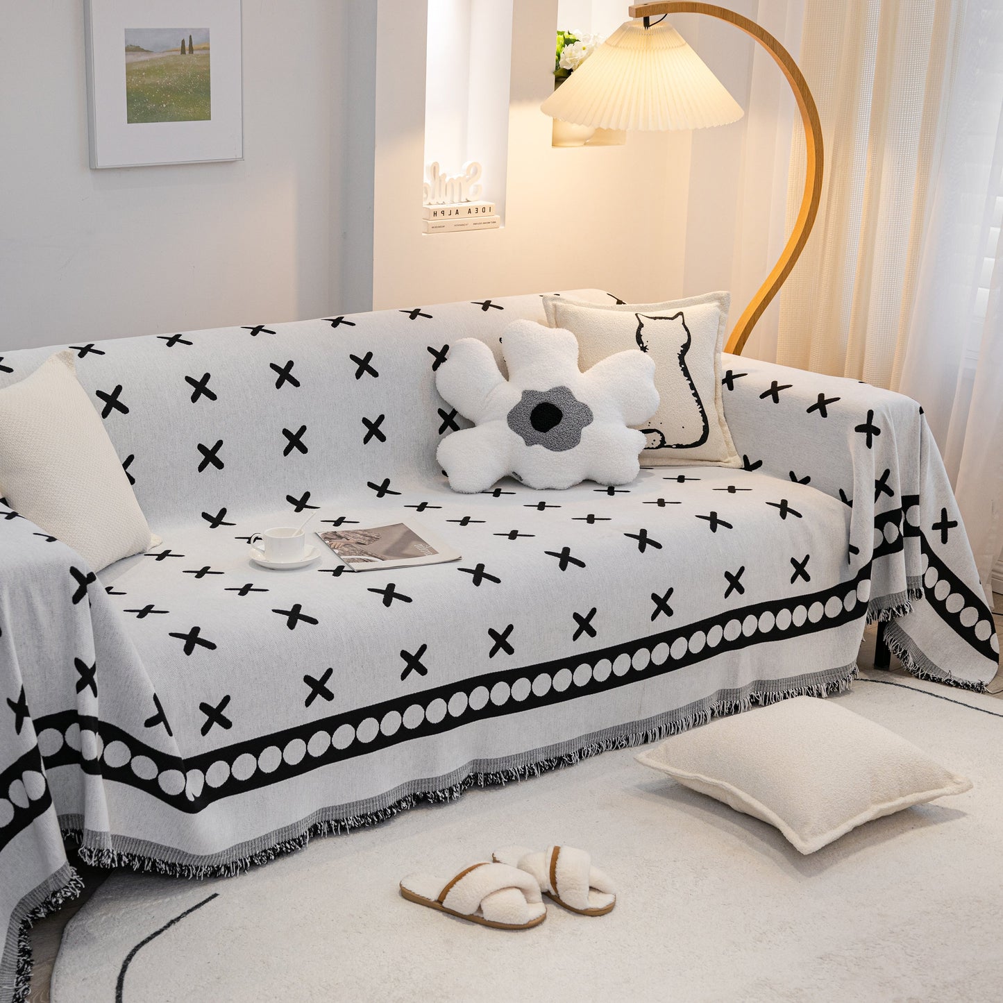 Furniture Pet Protector Couch Cover Throws for Sectional Couch, Couch Cover for Most Shape Sofas