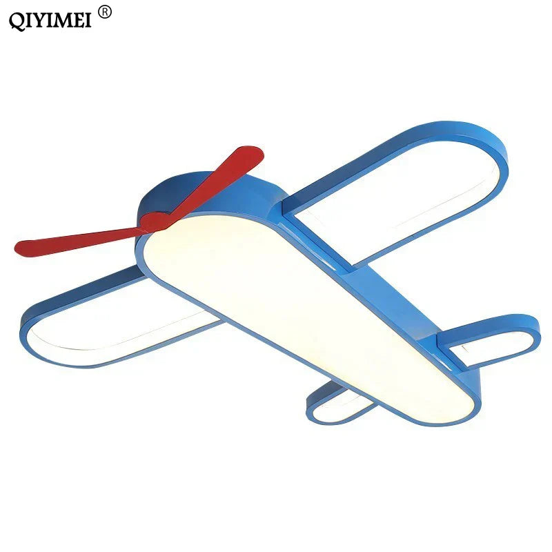 DecorBites™ Blue Airplane LED Child Chandelier for Kids Room, Modern Bedroom Lighting Fixture