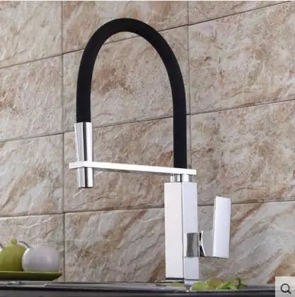 DecorBites™ Black Swivel Kitchen Faucet Luxury Spray Deck Mounted Mixer Tap