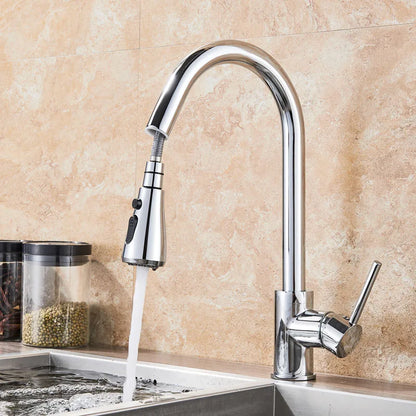 DecorBites™ Black SUS304 Pull Out Kitchen Faucet Tap Single Handle Sink Mixer Spout