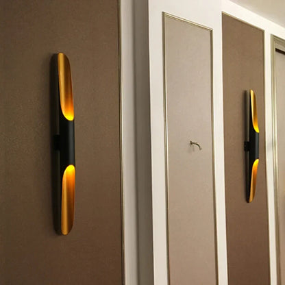 DecorBites™ Black Gold Aluminum Tube Wall Sconce for Bedroom Living Room Decor