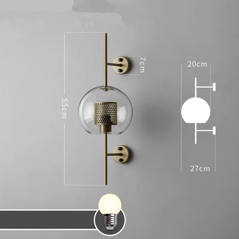 DecorBites™ Glass Industrial Wall Lights for Living Room Bedroom Dining Room