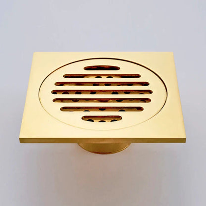 DecorBites™ Gold Square Bathroom Shower Drain Strainer 10*10cm