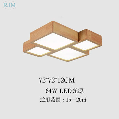 DecorBites™ Japanese Solid Wood Ceiling Lamp for Home Living Room Bedroom Study