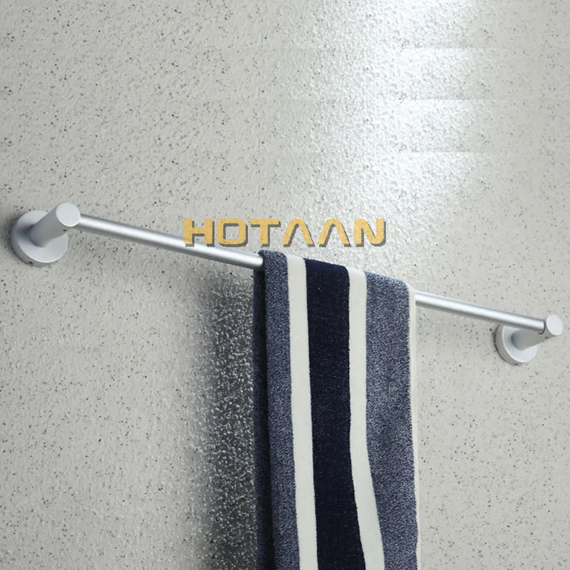 DecorBites™ Aluminium Bathroom Accessory Towel Bar Rail Holder, Anti-Rust Round Towel Rack