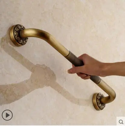 DecorBites™ Copper Carved Bathroom Accessories Set: Towel Shelf, Towel Bar, Paper Holder, Cloth Hook