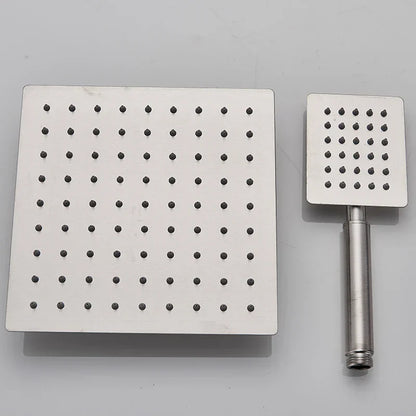 DecorBites™ Brushed Nickel Rain Shower System with Square Hand Shower Mixer