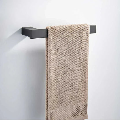 DecorBites™ Black Matte Bathroom Hardware Set: Paper Holder, Toothbrush Holder, Towel Bar