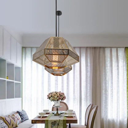 DecorBites™ LED Pyramid Pendant Lamp: Modern Diamond Drop Light for Bedroom & Restaurant