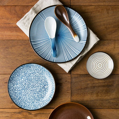 DecorBites™ Ceramic Dinner Plate Set - Round Solid Pattern, Made of Ceramic