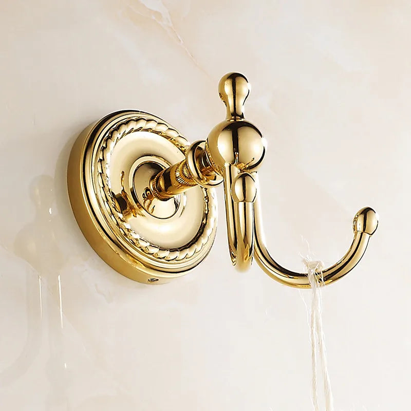 DecorBites™ Antique Brass Robe Hook Coat Towel Hanger Wall Bathroom Accessories