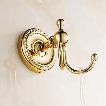 DecorBites™ Antique Brass Robe Hook Coat Towel Hanger Wall Bathroom Accessories