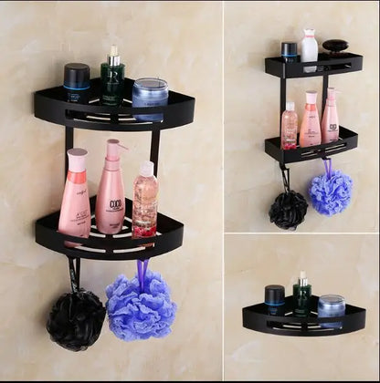 DecorBites™ Gold Stainless Steel Bathroom Corner Shelf - Shower, Shampoo Holder Basket