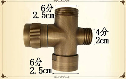 DecorBites™ Antique Brass Shower Set with 3-Way Diverter and Handshower