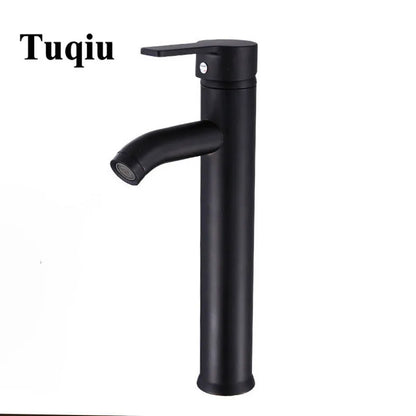 DecorBites™ Black Single Handle Luxury Bathroom Faucet Switch Mixer Taps for Wash Basin
