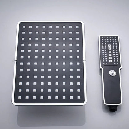DecorBites™ Black Rainfall Shower Head with Handshower - Over-head Shower Sprayer