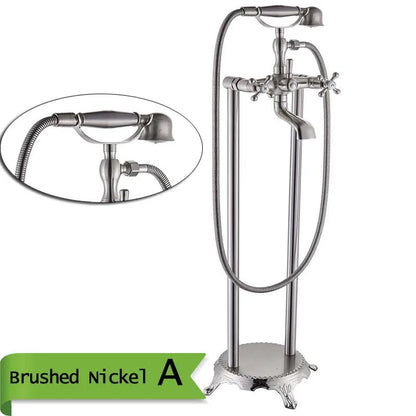 DecorBites™ Antique Brass Freestanding Bathtub Filler with Hand Shower